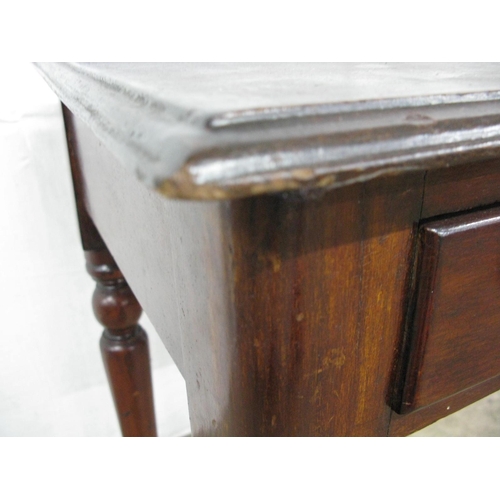 274 - Mahogany side table having a raided back over two drawers, standing on turned legs - 92cm x 48cm x 7... 