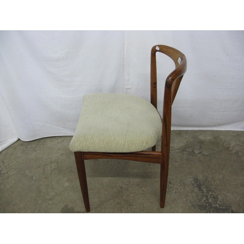 296 - Possibly Johannes Andersen, Danish Juliane dining chair having a curved shaped back and padded seat,... 