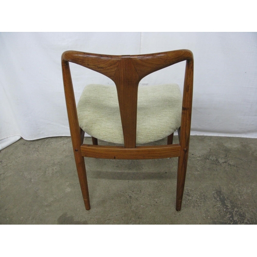 296 - Possibly Johannes Andersen, Danish Juliane dining chair having a curved shaped back and padded seat,... 