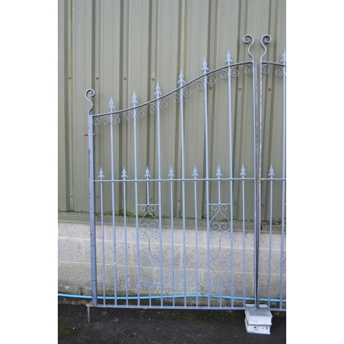 3 - Pair of painted galvanised drive or entrance gates - 280cm wide