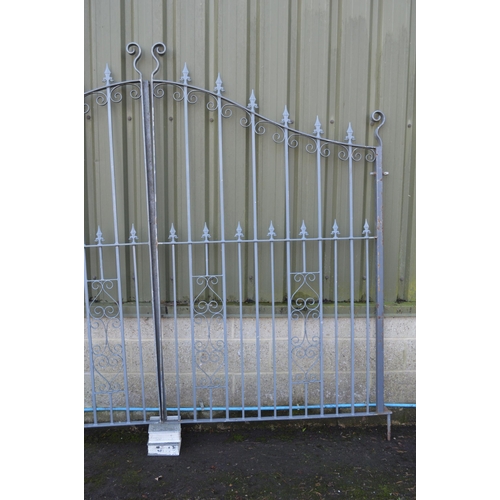 3 - Pair of painted galvanised drive or entrance gates - 280cm wide