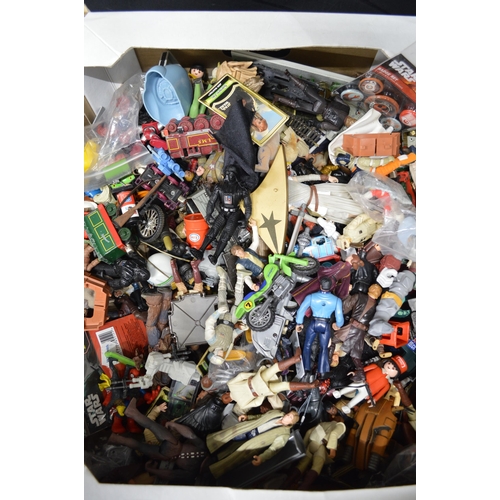 30 - Two boxes containing mainly action figures to include Star Wars etc