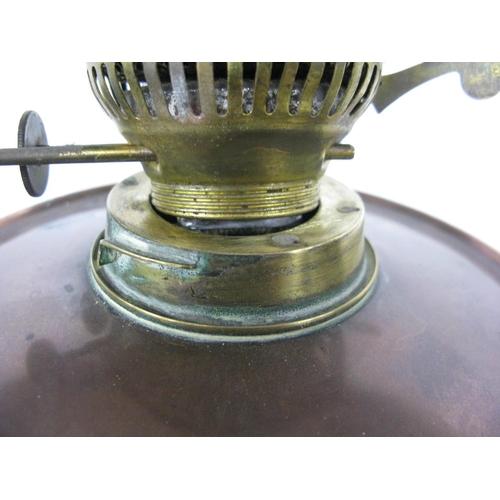 314 - Brass oil lamp standard standing on splayed supports with paw feet - 40cm x 40cm x 141cm tall (burne... 