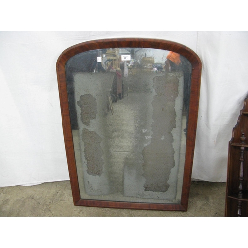 321 - Mahogany framed mirror - 61cm x 87.5cm tall together with mahogany corner wall shelves having four s... 