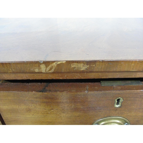 328 - Mahogany chest of two short over two long drawers, standing on bracket feet - 92cm x 52cm x 91.5cm t... 