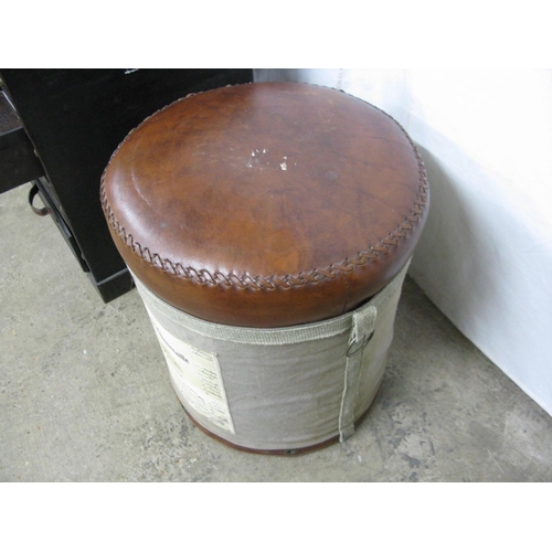 329 - Modern stained wood chest with studwork detail, a lift top lid over three drawers, carrying handles ... 