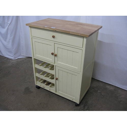 330 - Modern painted kitchen cabinet, the wooden top over a single drawer and an arrangement of cupboards ... 