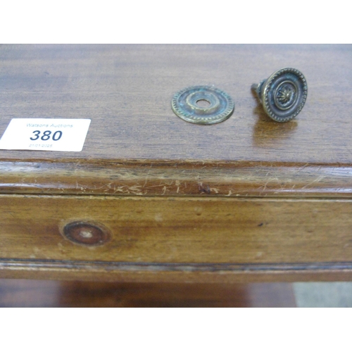 380 - Mahogany side table having 3/4 gallery top over a single drawer with a lower tier united by turned s... 