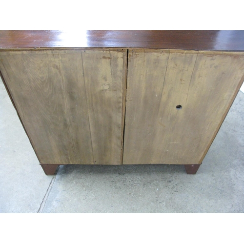 384 - Mahogany chest of two short over two long graduated drawers, standing on bracket feet - 84cm x 45cm ... 