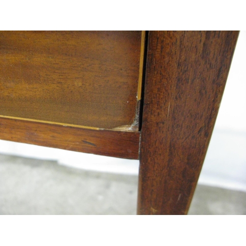 398 - Mahogany side table having a single drawer, standing on square tapered legs - 76cm x 47cm x 71cm tal... 