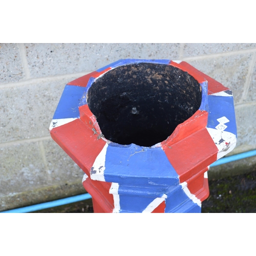 4 - Octagonal chimney pot painted with the Union Flag - 81cm tall