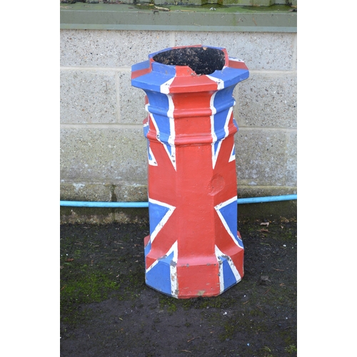 4 - Octagonal chimney pot painted with the Union Flag - 81cm tall