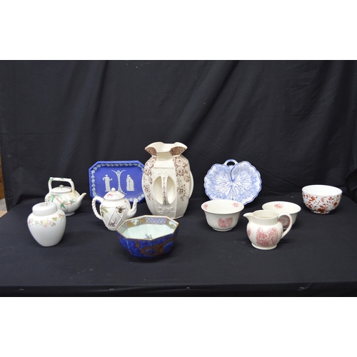 44 - Group of 19th and later Wedgwood ceramics to include: wash jug with four handles and spouts, two tea... 