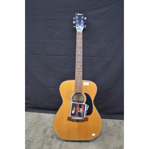 60 - Kimbara Model-30 acoustic guitar together with Cosmic Percussion bongo drums and music stand