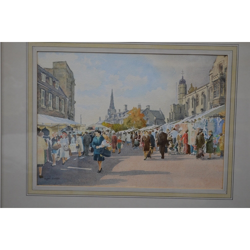 65 - Cyril J Mayes (British, 20th century) watercolour titled Friday Market - 44.5cm x 32cm, mounted in g... 