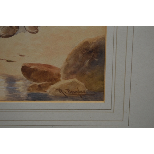 77 - R Douglas, early 20th century watercolour titled The Evening of Life - 24.5cm x 34.5cm, mounted in g... 