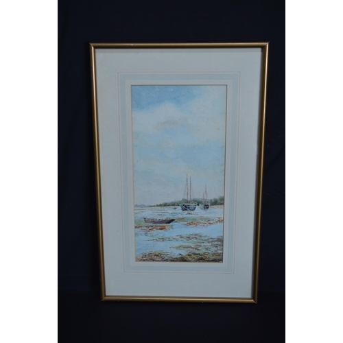 79 - L Tylor Lobley, three early 20th century watercolours of fishing boats - largest 35cm x 25cm, mounte... 