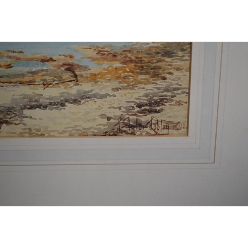 79 - L Tylor Lobley, three early 20th century watercolours of fishing boats - largest 35cm x 25cm, mounte... 