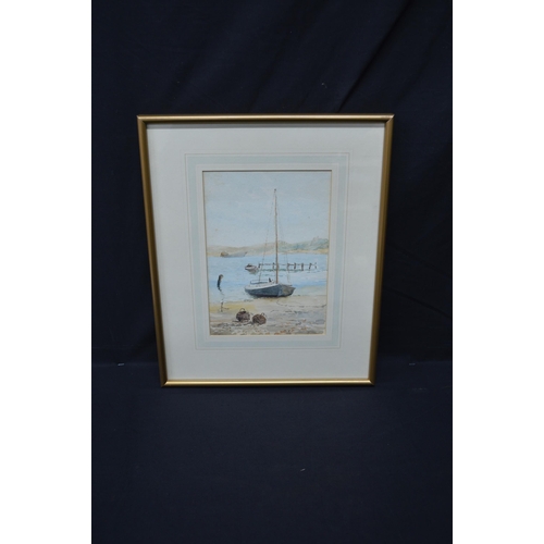 79 - L Tylor Lobley, three early 20th century watercolours of fishing boats - largest 35cm x 25cm, mounte... 