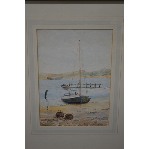 79 - L Tylor Lobley, three early 20th century watercolours of fishing boats - largest 35cm x 25cm, mounte... 