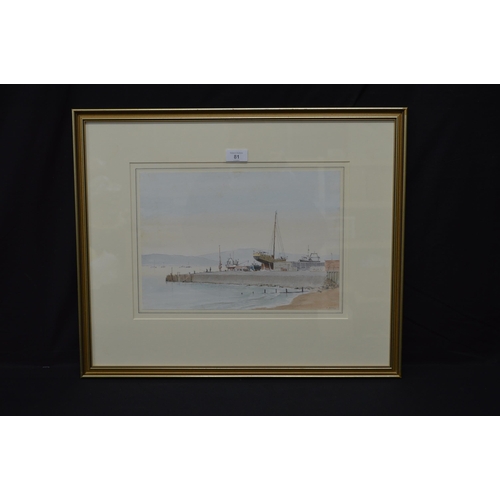 81 - David Addey (B. 1933), watercolour titled On They Quayside, Exmouth - 36cm x 25cm, mounted in glazed... 