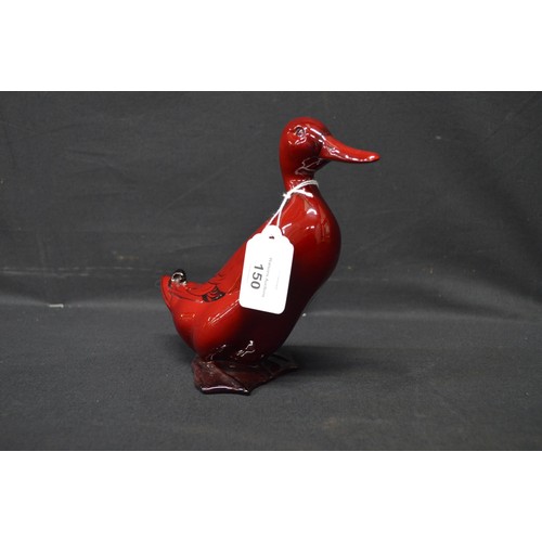 150 - Royal Doulton Flambe figure of a duck - 16cm tall