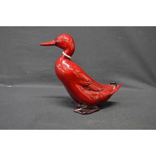 150 - Royal Doulton Flambe figure of a duck - 16cm tall