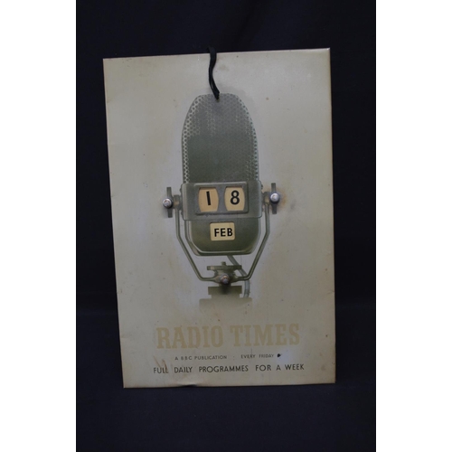 40 - Tin freestanding Radio Times calendar - 24cm x 36.5cm