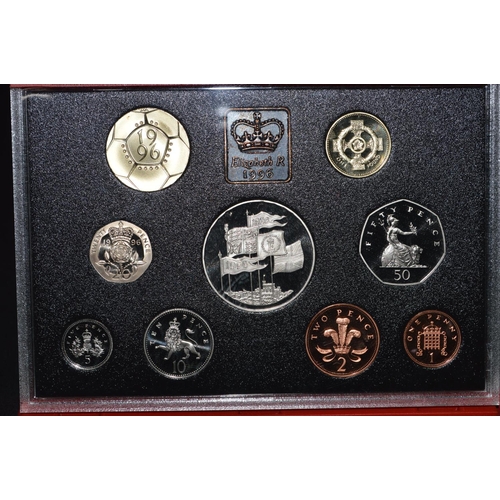 58 - Group of five Royal Mint Proof Year coin sets in fitted cases to comprise: 1995, 1996, 1997, 1999 an... 