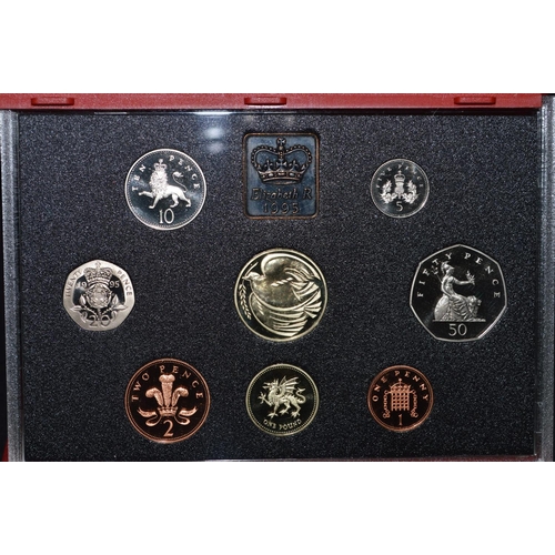 58 - Group of five Royal Mint Proof Year coin sets in fitted cases to comprise: 1995, 1996, 1997, 1999 an... 