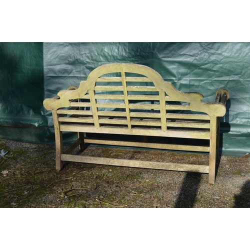 1 - Lutyens style weathered garden bench - 165cm long