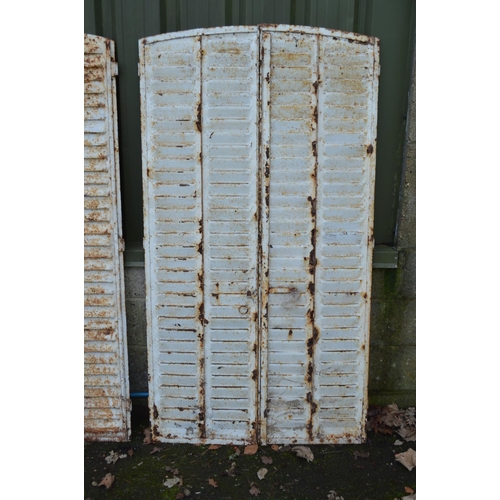 4 - Two pairs of painted metal window shutters believed to be from a boat - 174cm x 47cm each shutter