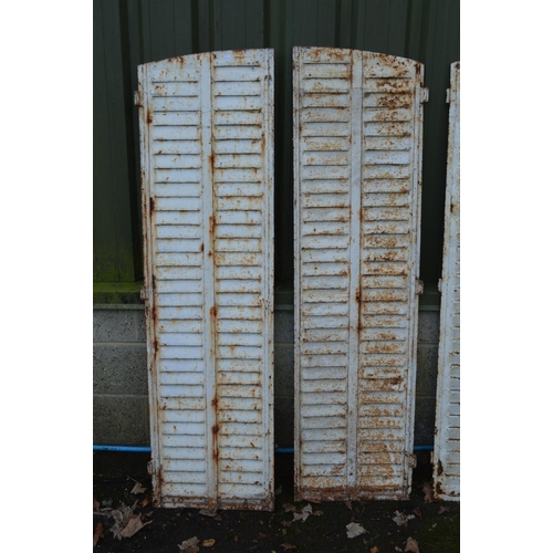 4 - Two pairs of painted metal window shutters believed to be from a boat - 174cm x 47cm each shutter