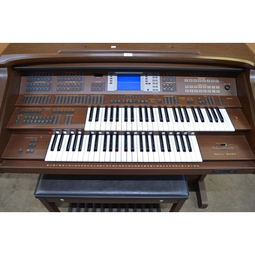 17 - Yamaha Electone AR100 organ with stool - 124cm wide (Sold as seen)