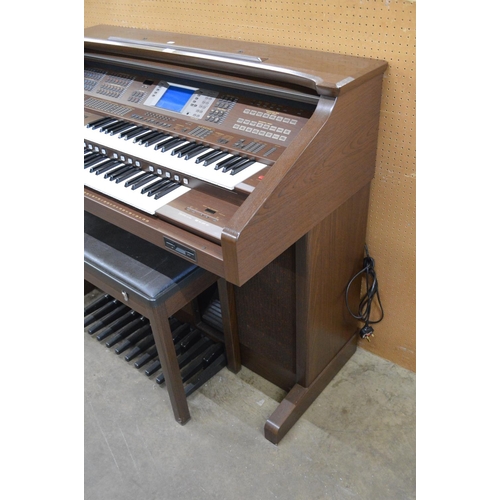 17 - Yamaha Electone AR100 organ with stool - 124cm wide (Sold as seen)