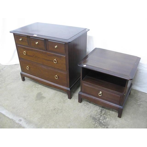 385 - Stag Minstrel chest of three short over two long graduated drawers, standing on square legs - 82.5cm... 