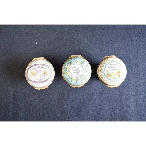 316 - Group of seven Halcyon Days enamel trinket boxes to include: boxed Limited Edition No. 131/200 trink... 