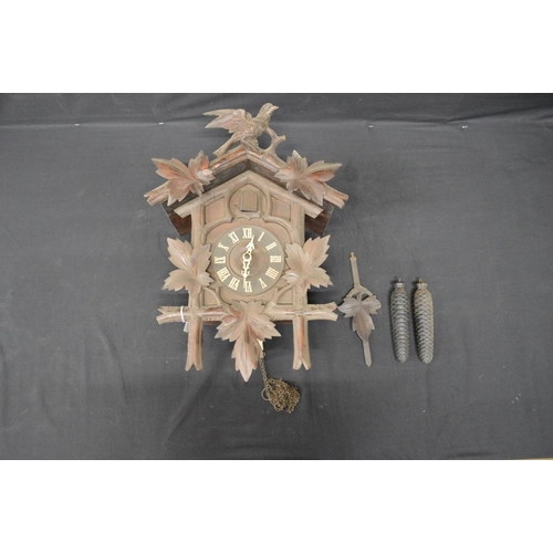 341 - Black Forest style cuckoo wall clock - 34cm wide