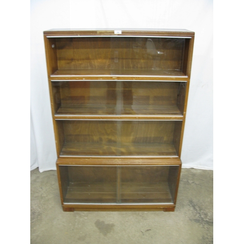 399 - 1950's Mahogany modular Minty Oxford four tier stacking legal bookcase with glass doors - 89cm x 28.... 