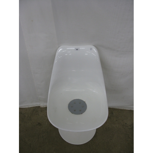 406 - Rudi Bonzanini white swivel tulip style chair standing on circular base - 48cm x 52cm x 79cm tall (n... 