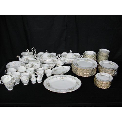 101 - Royal Albert Haworth part tea and dinner ware to comprise: thirteen tea cups, nine coffee cups, ten ... 