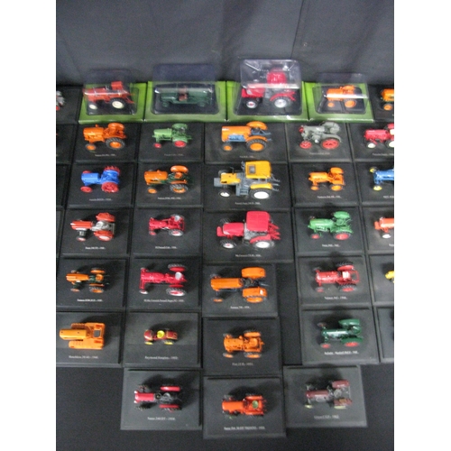 73 - Fifty boxed and unboxed Hatchette Parkwork tractors to include: Japp agricole - 1962 and McCormick C... 