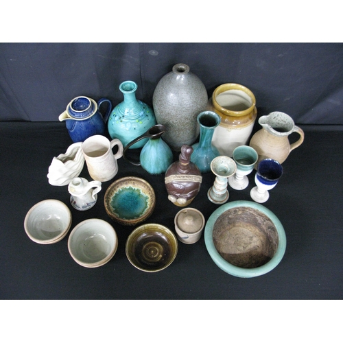 76 - Quantity of pottery to include: vases, bowls, candle holders etc