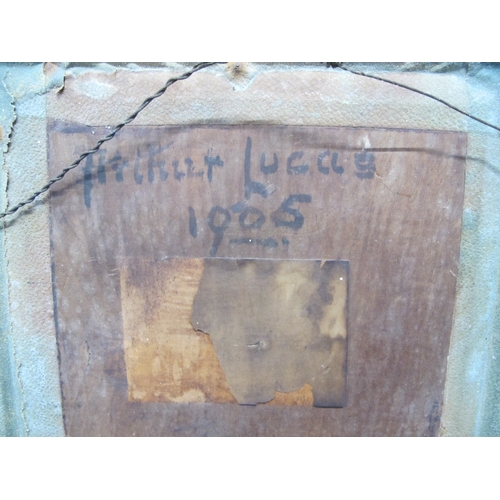 86 - Two Arthur Lucas oil on board dated 1905 and 1909, one depicting the South of France countryside and... 