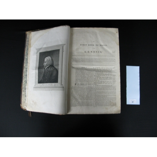 87 - The Self Interpreting Bible published by R Evans, 8 Whites Row, Spitalfields, London, dated 1815 - 4... 