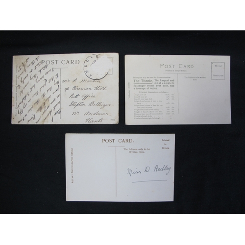 96 - Three original Titanic postcards