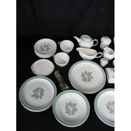 69 - Wedgwood of Etruria Woodbury pattern part tea and dinner ware to comprise: two tea cups (one cracked... 