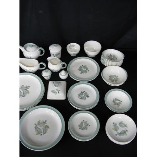 69 - Wedgwood of Etruria Woodbury pattern part tea and dinner ware to comprise: two tea cups (one cracked... 