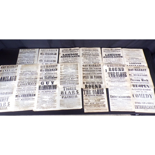 95 - Quantity of Victorian theatre play bills from circa 1840/1854