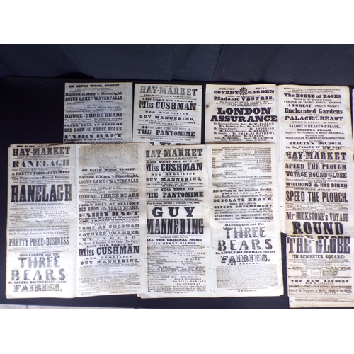 95 - Quantity of Victorian theatre play bills from circa 1840/1854
